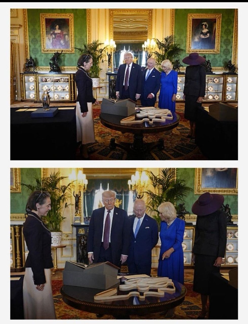 Photos of Melania Trump during UK state visit with Donald Trump, King Charles, and Queen Camilla