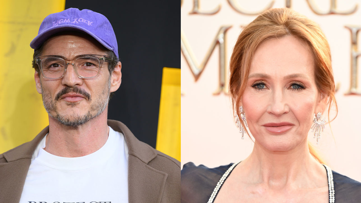 Picture of Pedro Pascal; Picture of J.K. Rowling