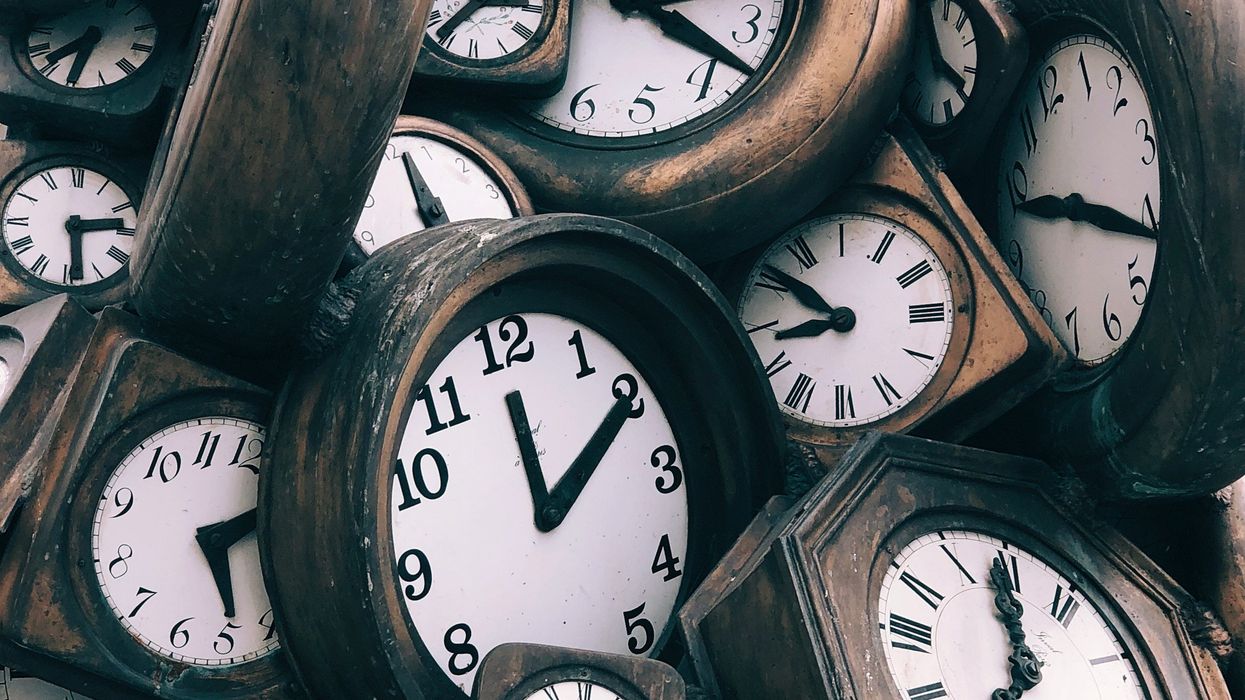 pile of old clocks