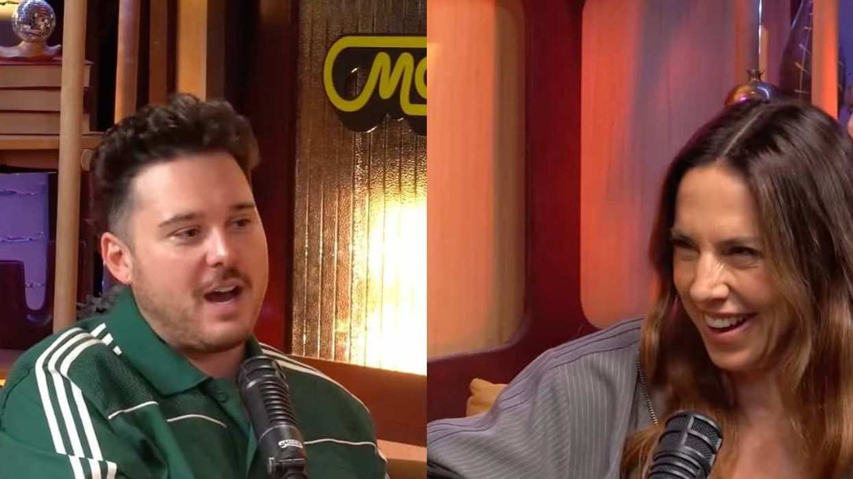 Podcast host Mitch Churi (left) interviews Spice Girls star Mel C (right) on The Mitch Churi Chat Show.