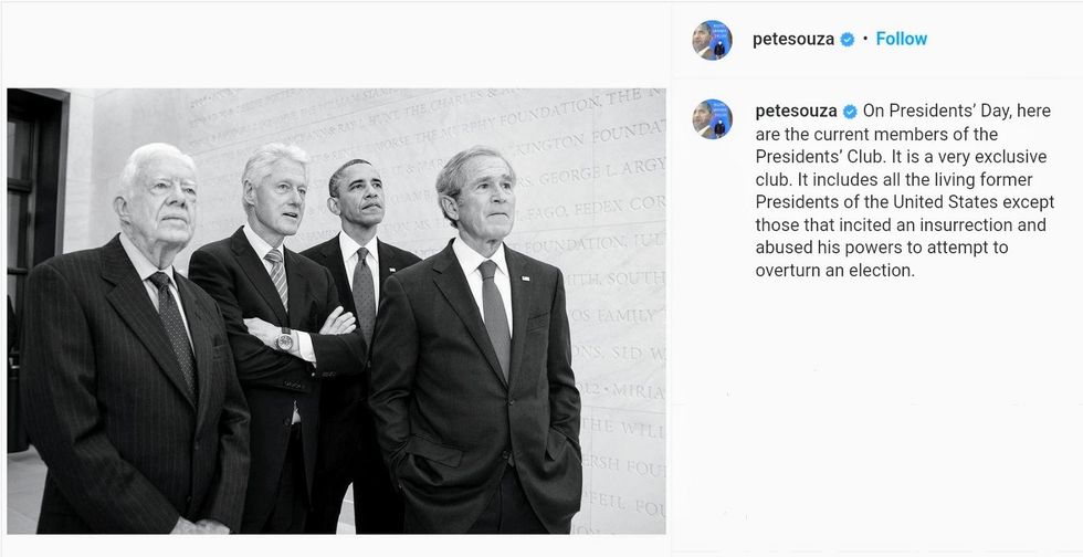 Presidents Jimmy Carter, Bill.Clinton, Barack Obama and George W. Bush