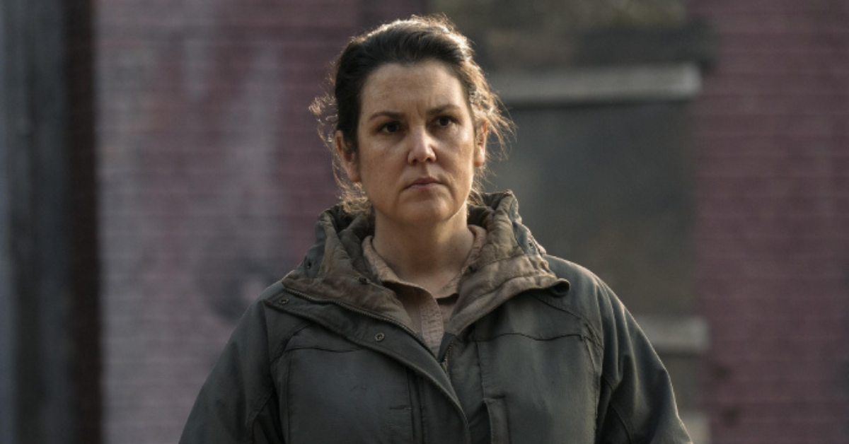 Promotional shot of Melanie Lynskey in "The Last of Us."