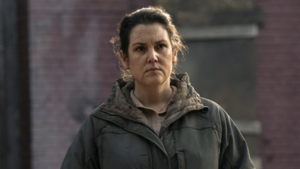 Promotional shot of Melanie Lynskey in "The Last of Us."