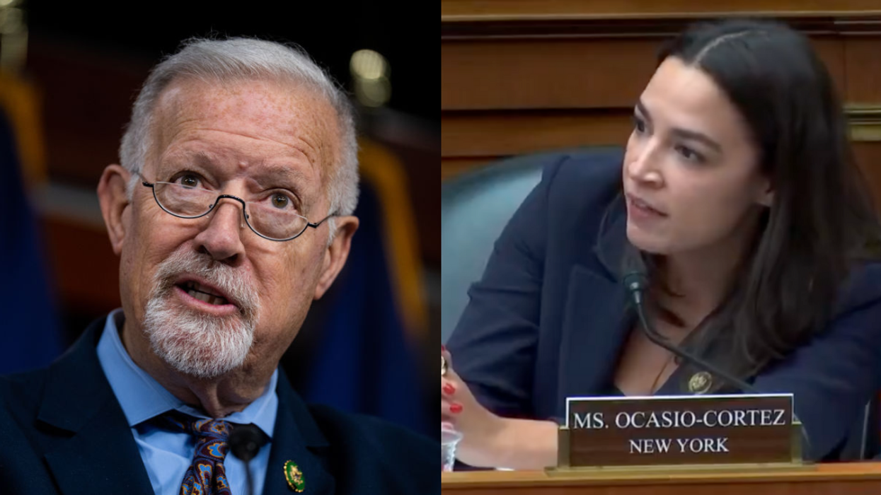 Randy Weber; Screenshot of Alexandria Ocasio-Cortez