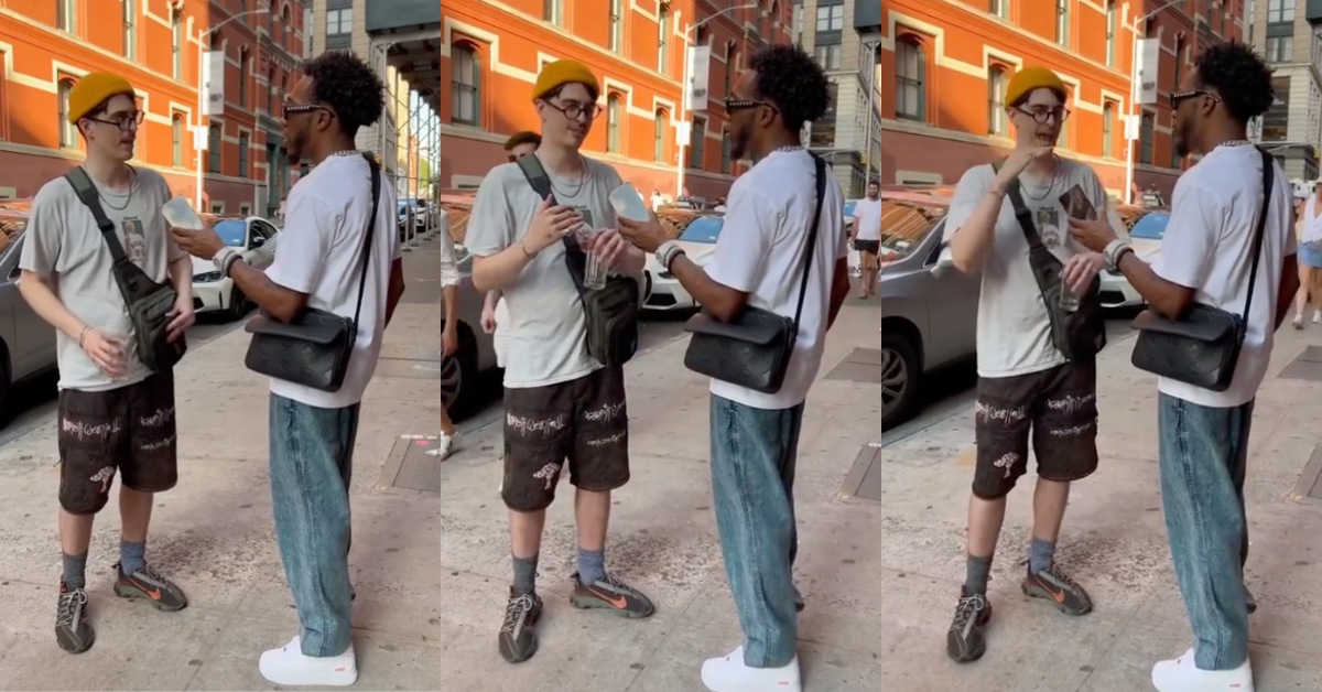 Reddit screenshots of the man talking to the street interviewer