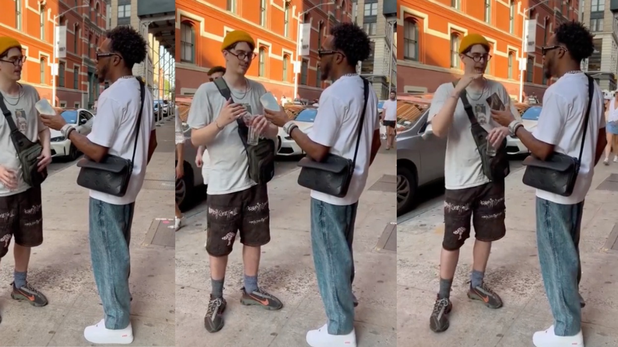 Reddit screenshots of the man talking to the street interviewer