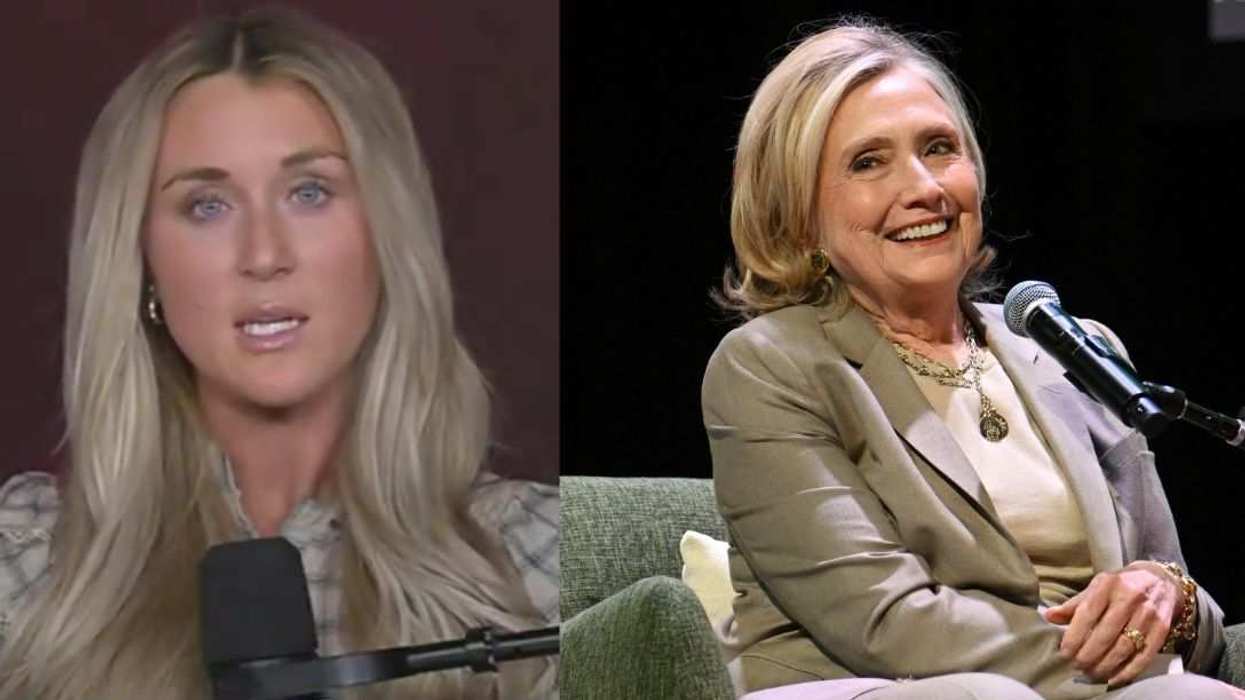 Riley Gaines (left) and former Secretary of State Hillary Clinton (right).