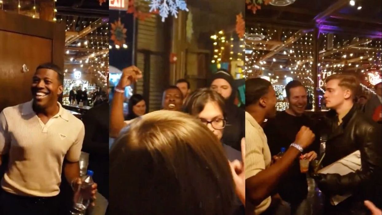 Rob Smith being shouted at in a bar