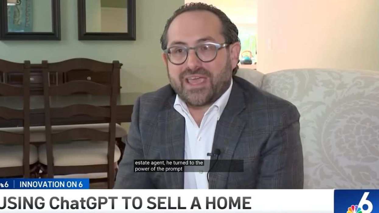 Robert Levine speaks in a televised interview about using ChatGPT to sell his Florida home in just five days.