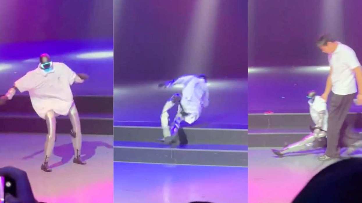 Robot dancing and falling