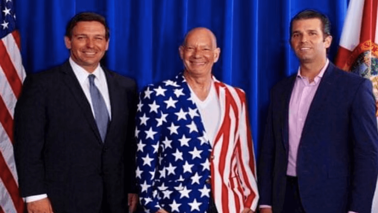 Ron DeSantis, Steve Alembik and Donald Trump Jr.