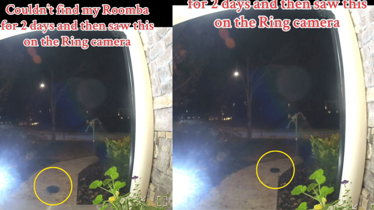 Roomba goes on adventure after going out front door