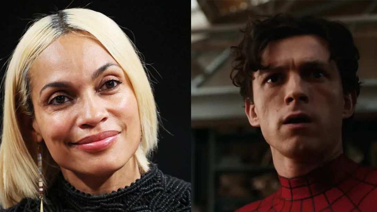 Rosario Dawson (left) revealed her cameo was cut from Tom Holland’s (right) Spider-Man: Brand New Day.