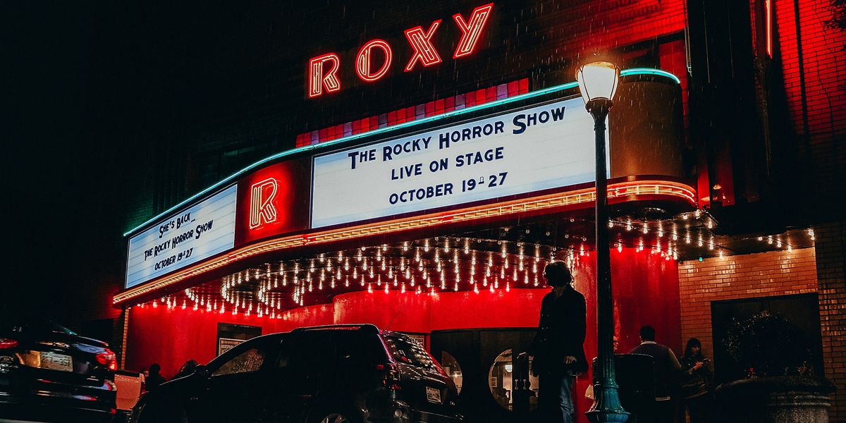 Roxy theater during rainy day