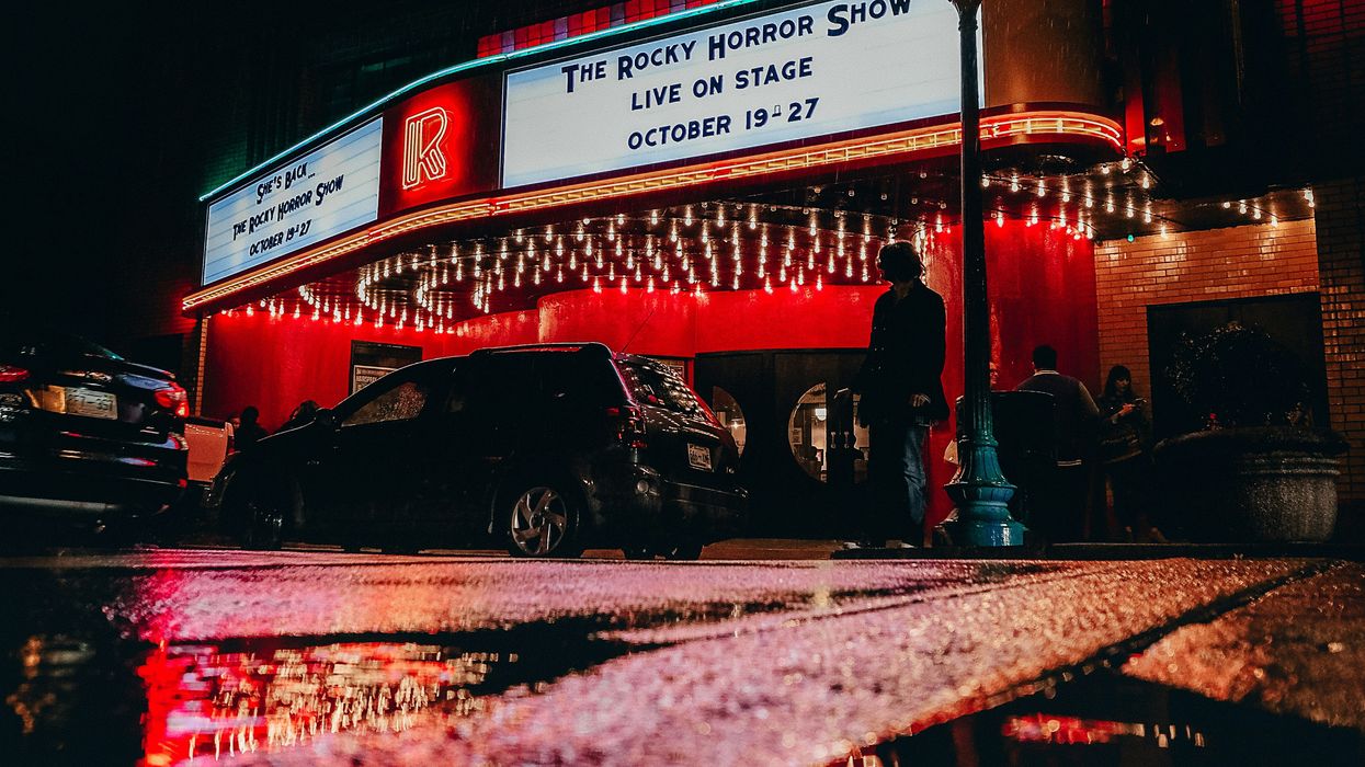 Roxy theater during rainy day