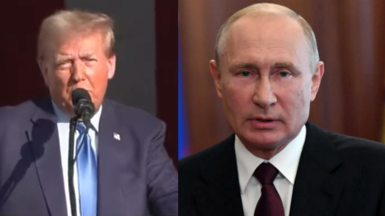 RSBN screenshot of Donald Trump; Vladimir Putin