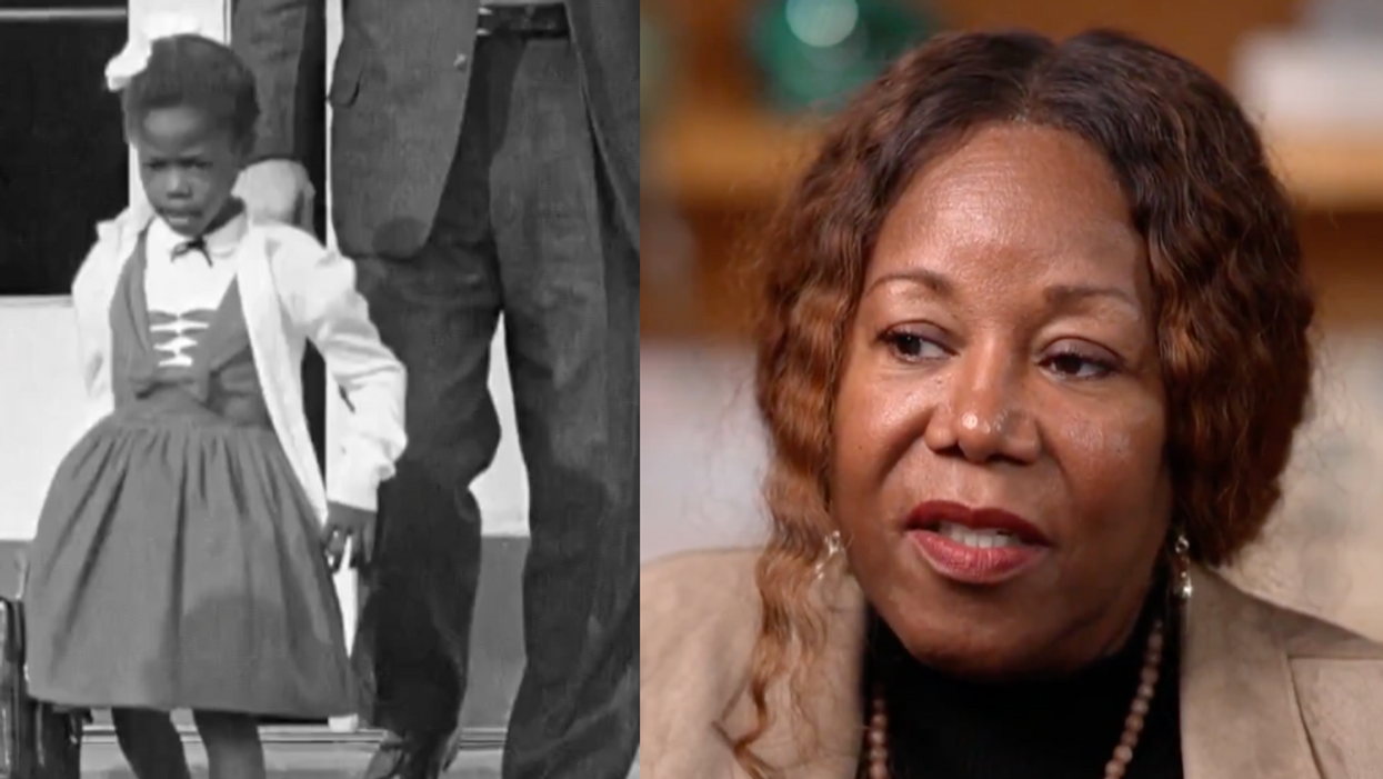Ruby Bridges at six years old; Ruby Bridges now