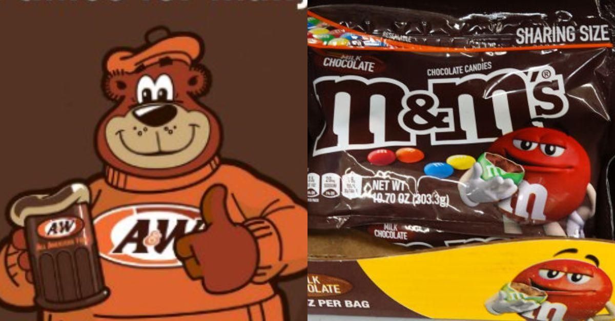 Rudy the Great Root Bear; bag of M&M's