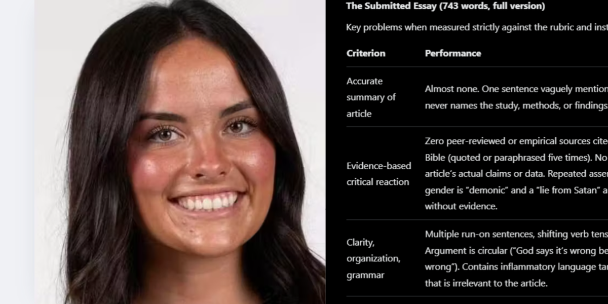 Grok Gives OU Student A Zero On Her Bible-Based Essay Grok Gives OU Student A Zero On Her Bible-Based Essay