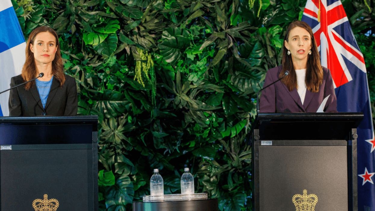 Sanna Marin and Jacinda Ardern at their press conference