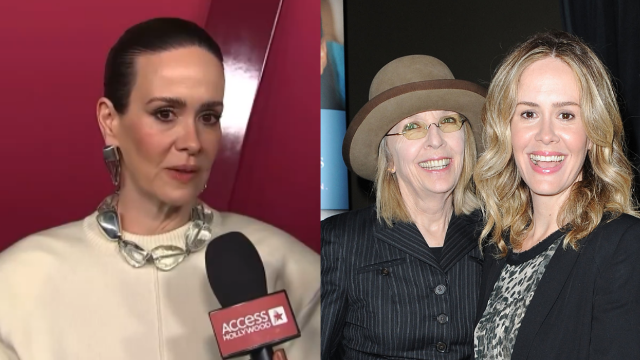 Sarah Paulson with Access Hollywood; Diane Keaton and Sarah Paulson