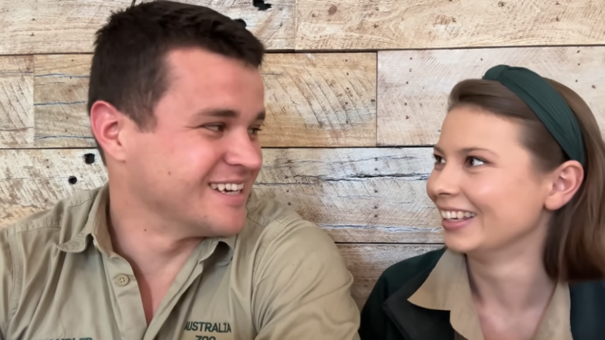 Screenshot from Australia Zoo's interview with Bindi Irwin and Chandler Powell
