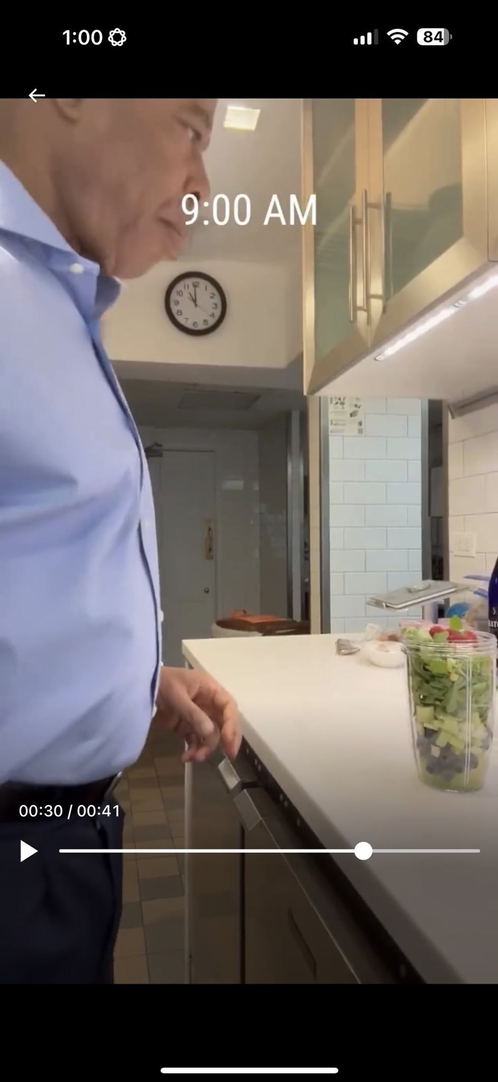 Screenshot from Eric Adams "morning routine" video