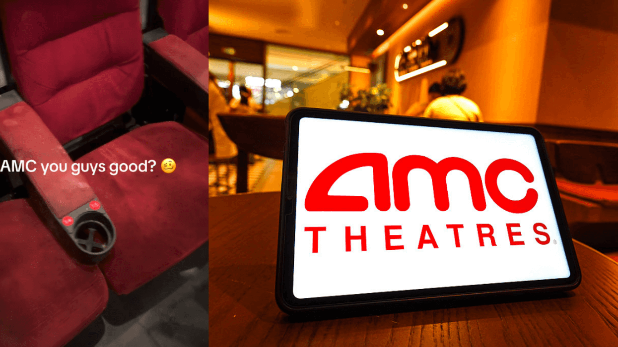 Screenshot from @kelseycorky's video; AMC Theatres