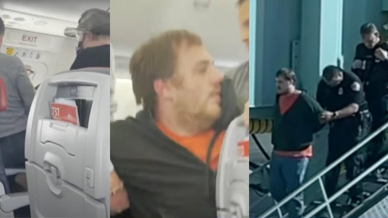 Screenshot from news video of the suspect and his arrest