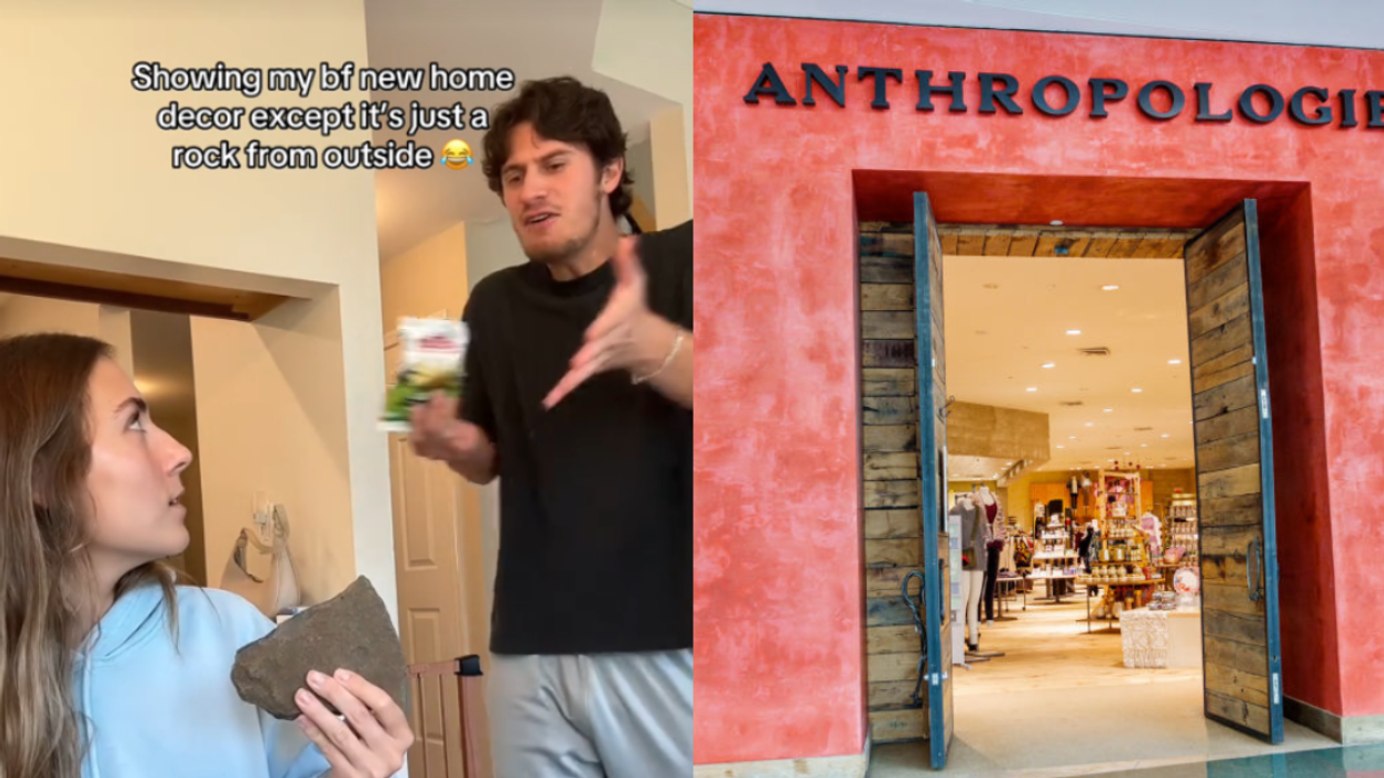 Screenshot from @phoebeadams112's TikTok video; Anthropologie storefront
