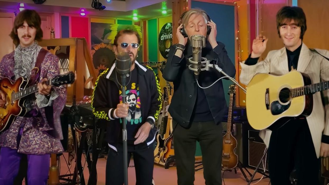 Screenshot from The Beatles' "Now and Then" music video