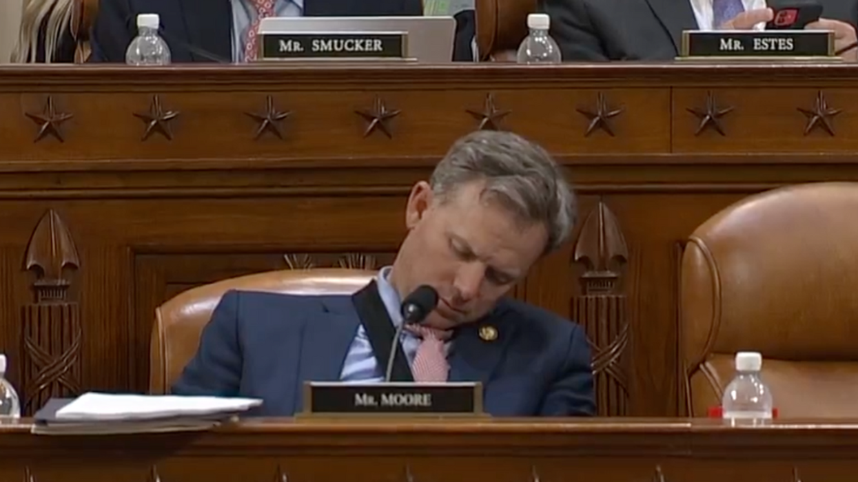 Screenshot of a sleeping Blake Moore