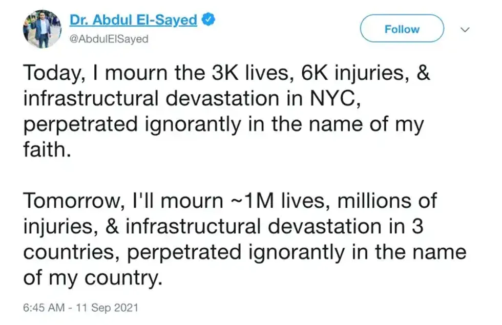 Screenshot of Abdul El-Sayed's post