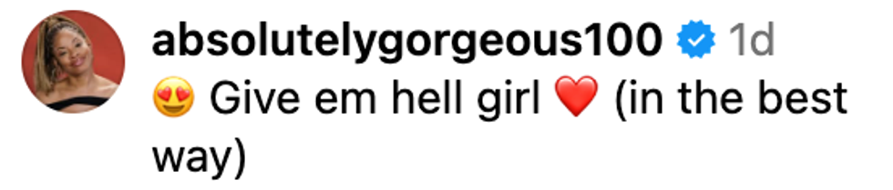 Screenshot of @absolutelygorgeous100's post
