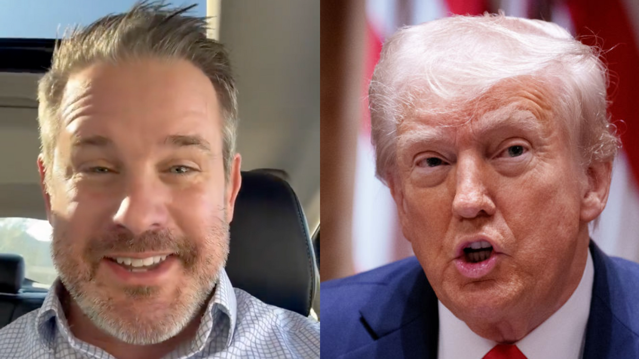 Screenshot of Adam Kinzinger; Donald Trump