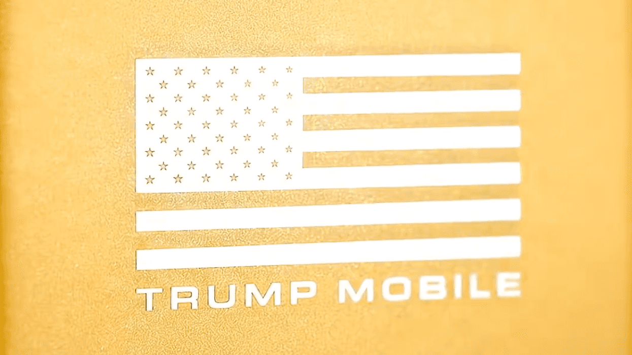 Screenshot of AI-generated Trump Mobile logo from video