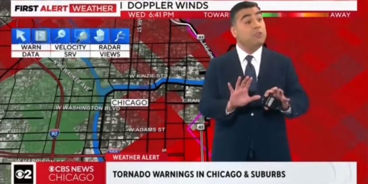 Chicago Meteorologist Albert Ramon Warns Colleagues Of Tornado: VIDEO