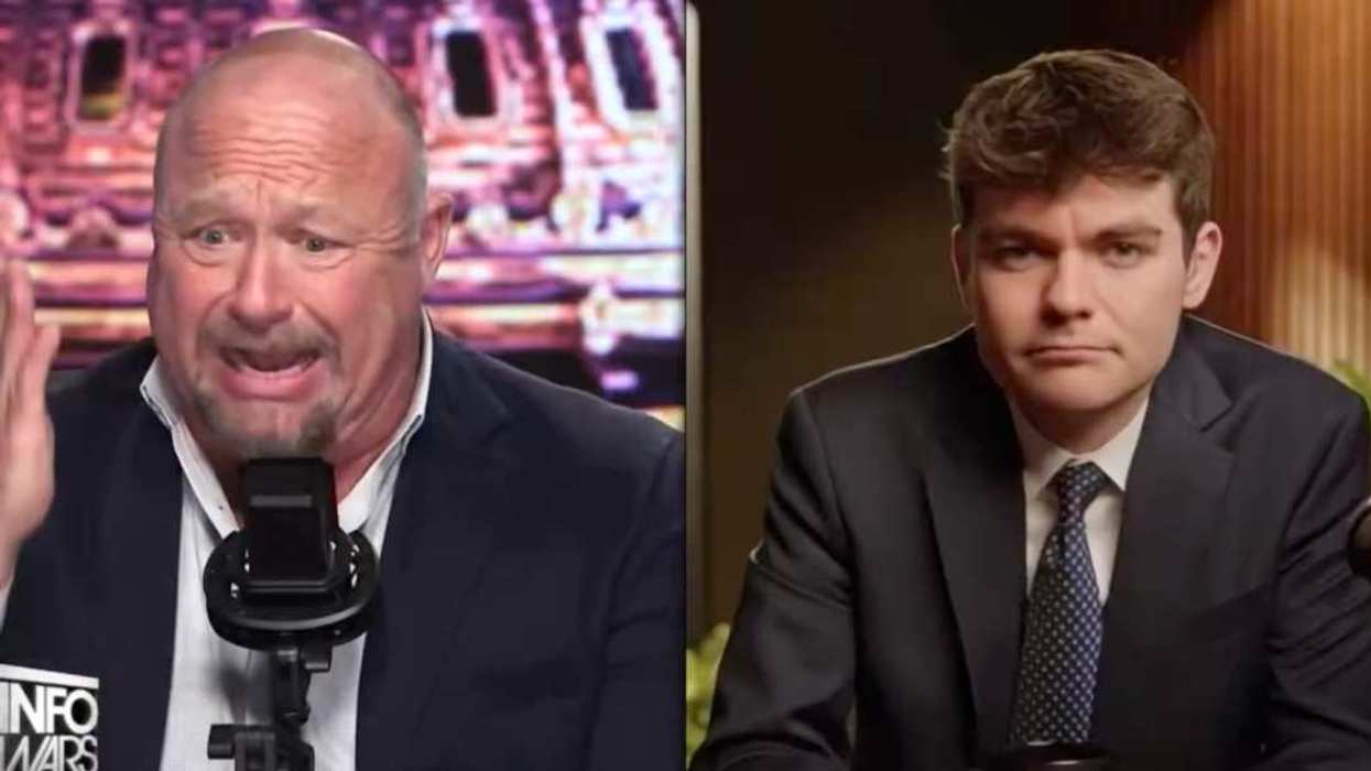 Screenshot of Alex Jones and Nick Fuentes