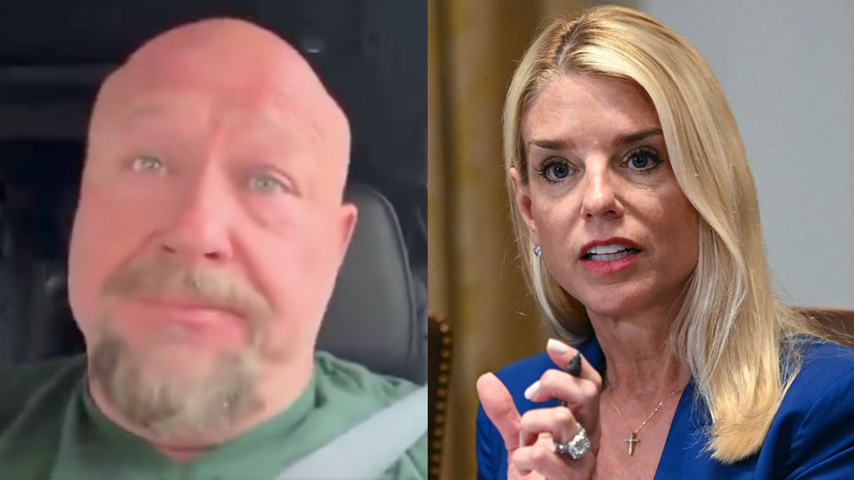 Screenshot of Alex Jones; Pam Bondi