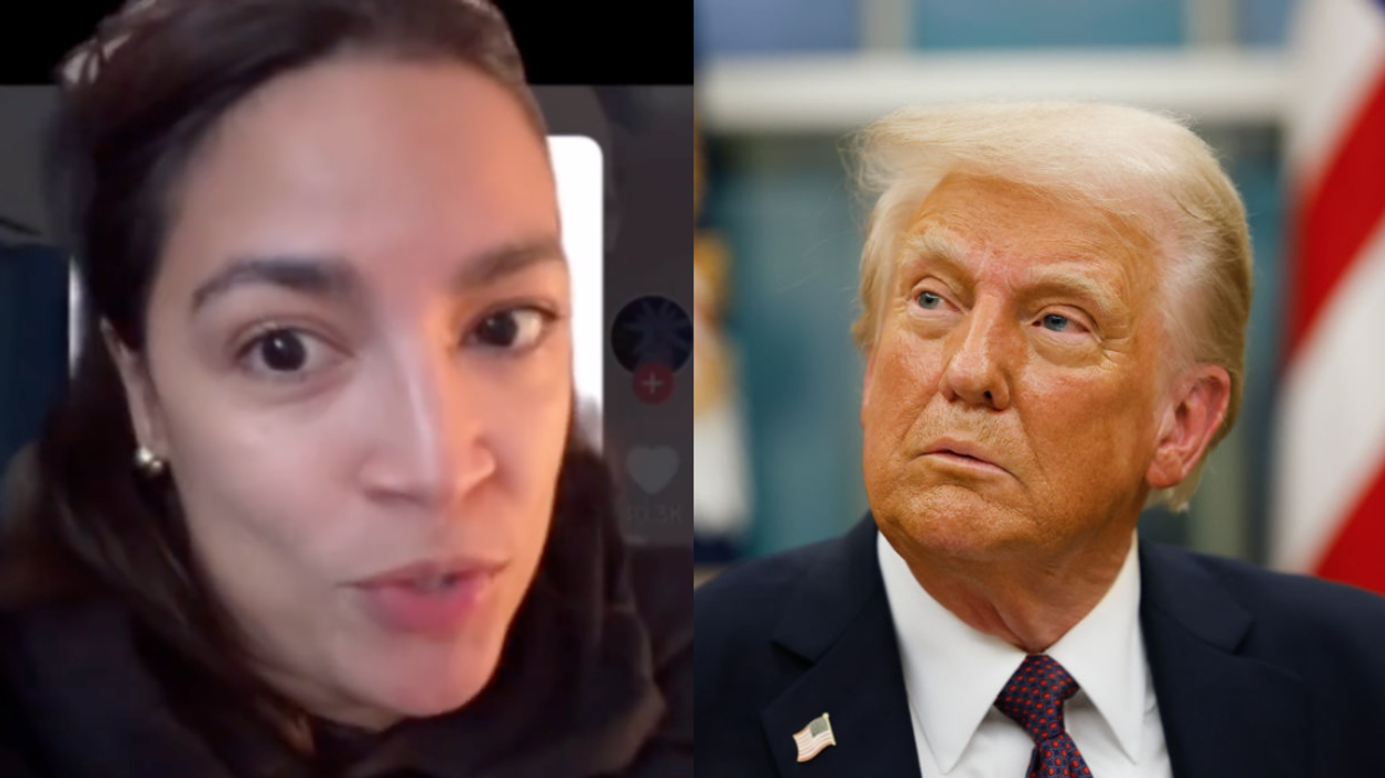 Screenshot of Alexandria Ocasio-Cortez; Donald Trump