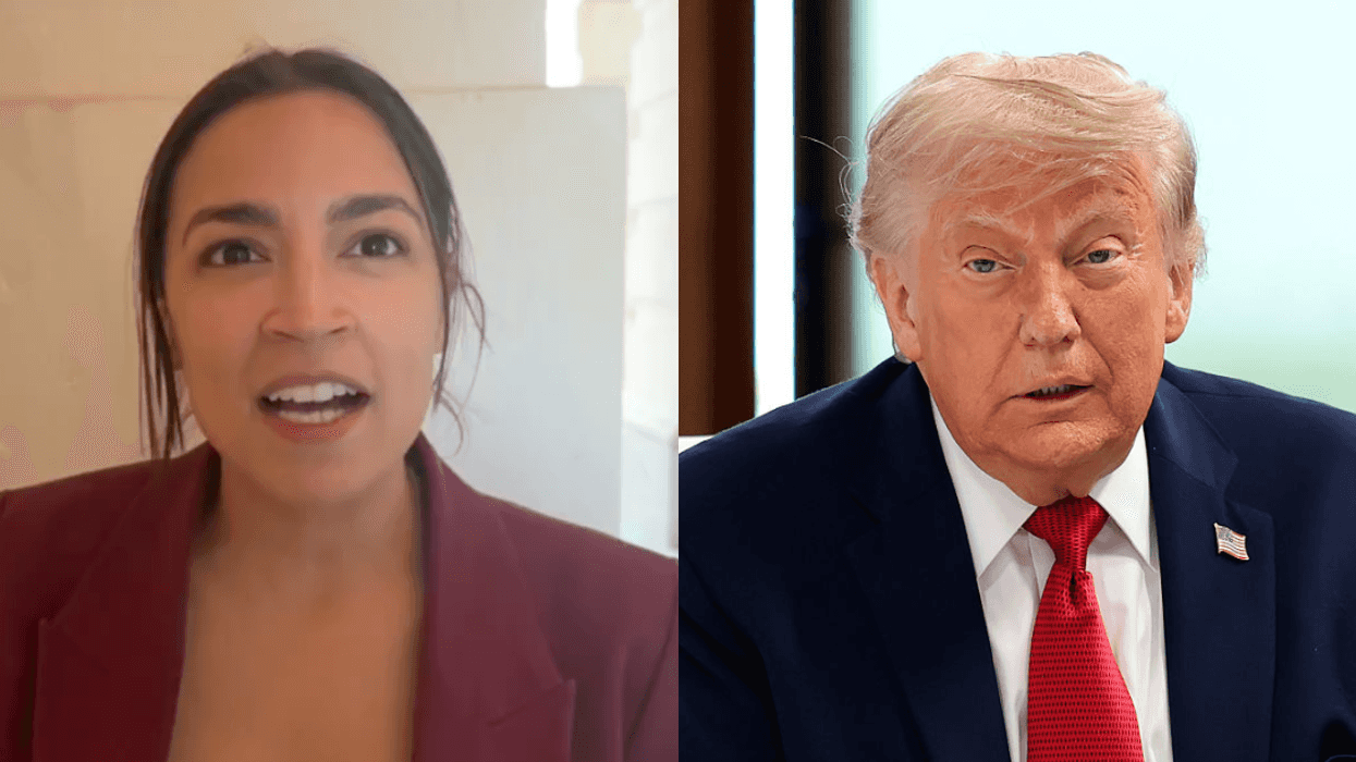 Screenshot of Alexandria Ocasio-Cortez; Donald Trump