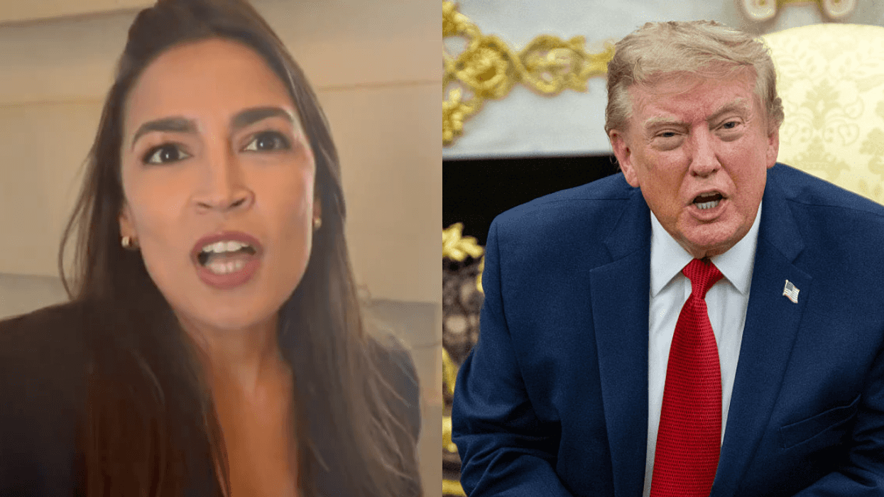 Screenshot of Alexandria Ocasio-Cortez; Donald Trump