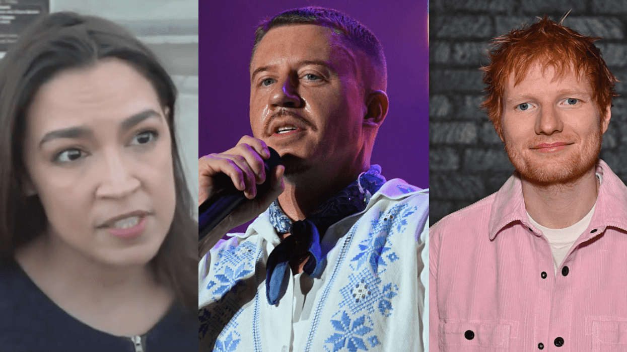 Screenshot of Alexandria Ocasio-Cortez; Macklemore; Ed Sheeran