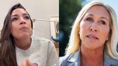Screenshot of Alexandria Ocasio-Cortez; Marjorie Taylor Greene