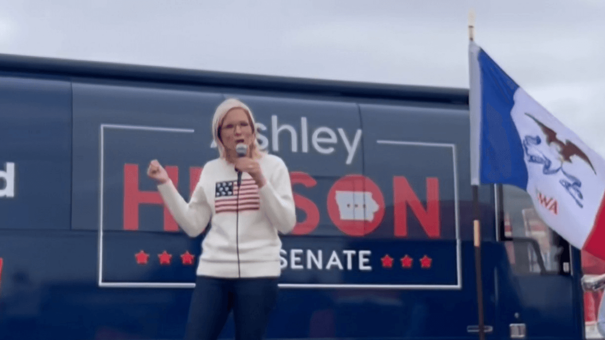 screenshot of Ashley Hinson campaign stop