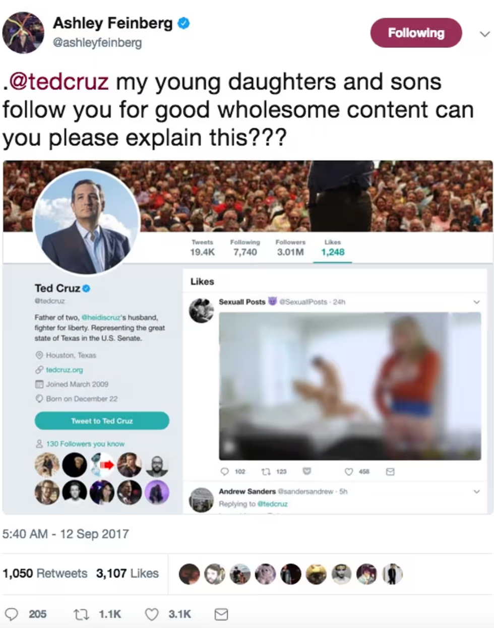 Screenshot of @AshleyFeinberg's tweet