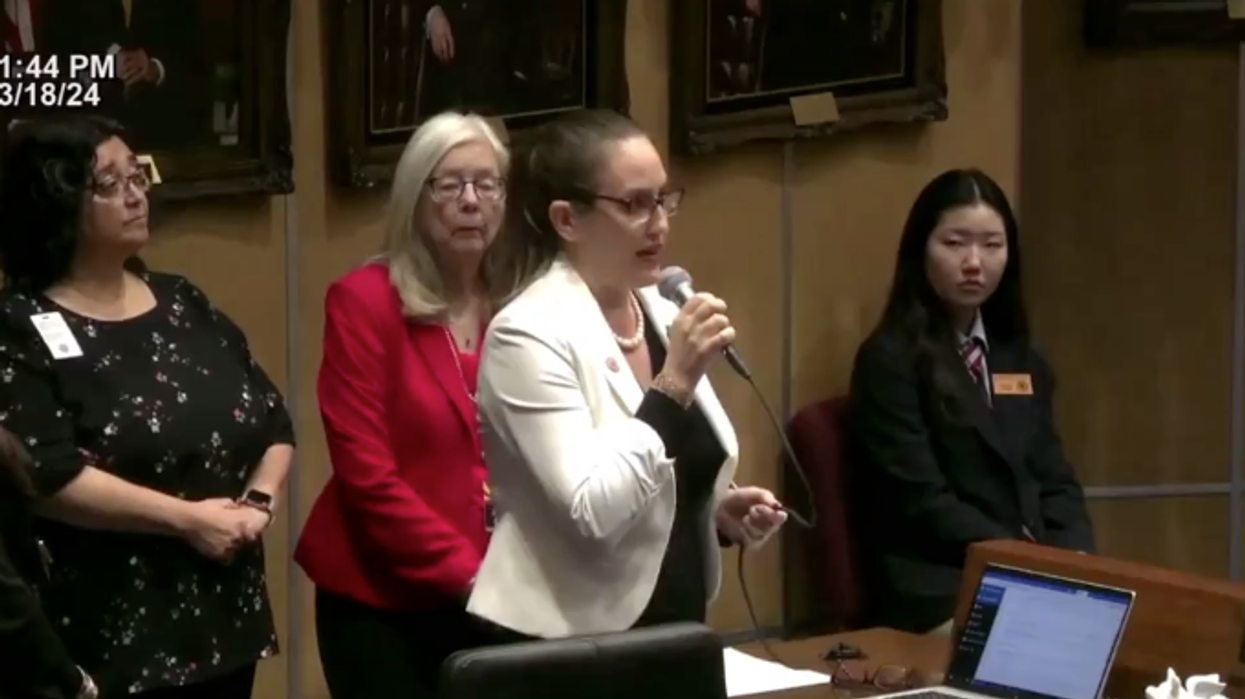Screenshot of AZ State Senator Eva Burch speaking on the floor