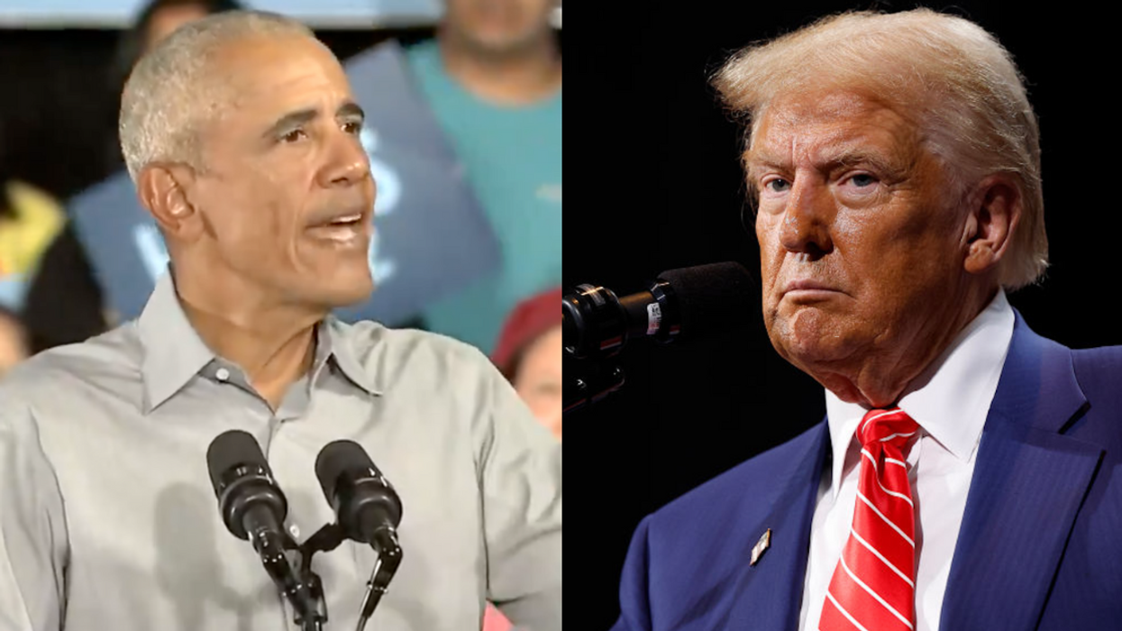 Screenshot of Barack Obama; Donald Trump