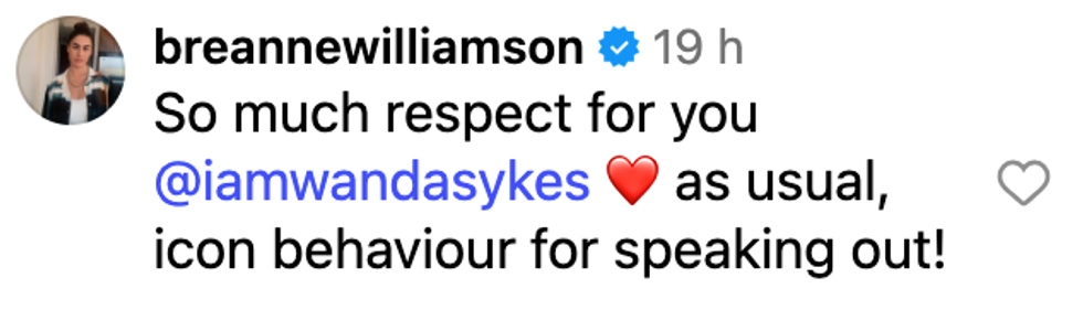 Screenshot of @breannewilliamson's post