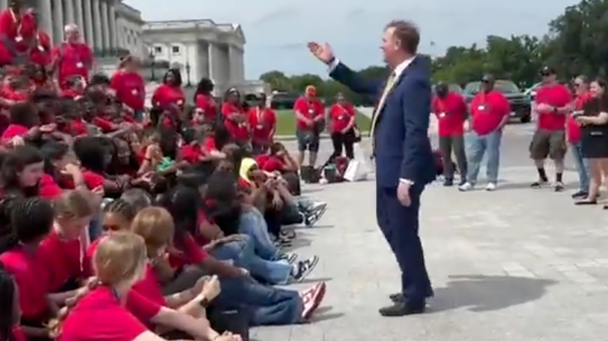 Screenshot of Brian Jack talking to high school students